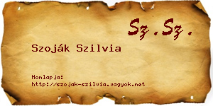 Szoják Szilvia névjegykártya
